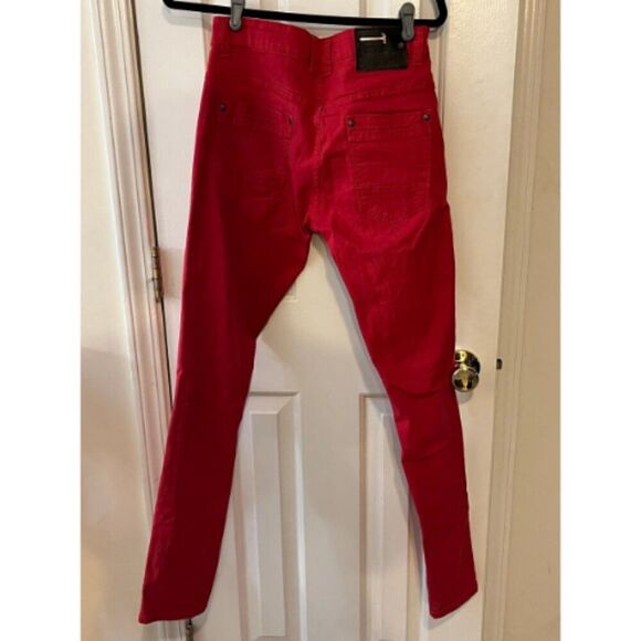 Copper Rivet Pant Women Size 29/32 Red Cotton Blend Button Five-Pockets Slim Fit - Picture 2 of 8